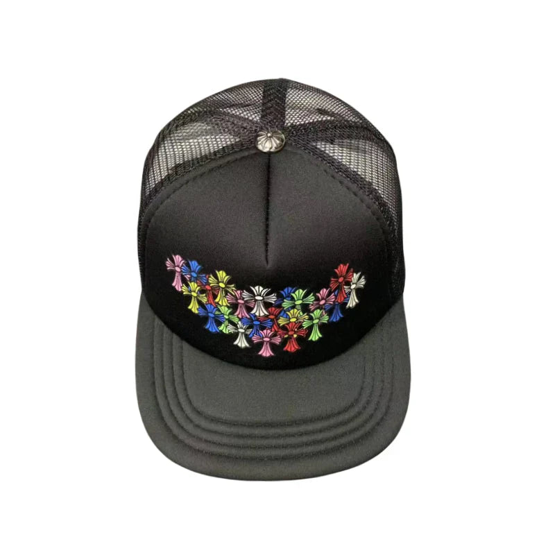 Chrome Hearts Multi Color Cemetery Cross Trucker Cap