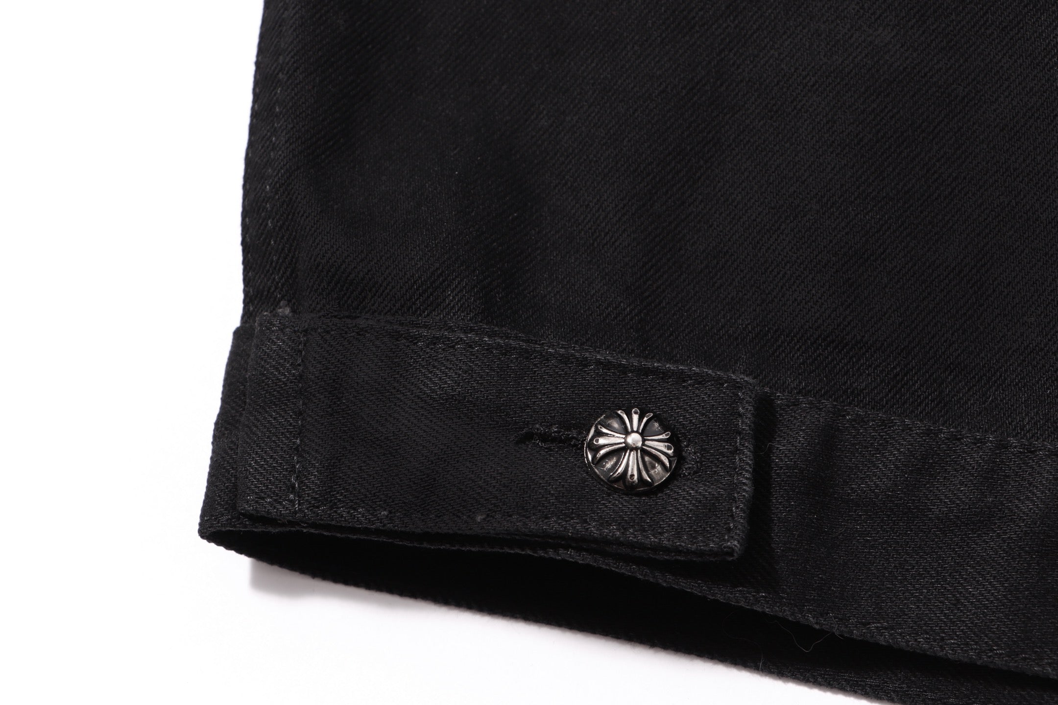 Chrome Hearts Multi Cross Studded Denim Jacket - Black Gothic Streetwear Coat H49