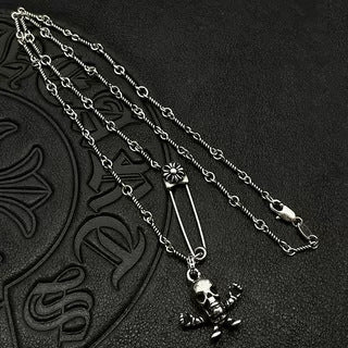 Chrome Hearts skull man twist pin necklace