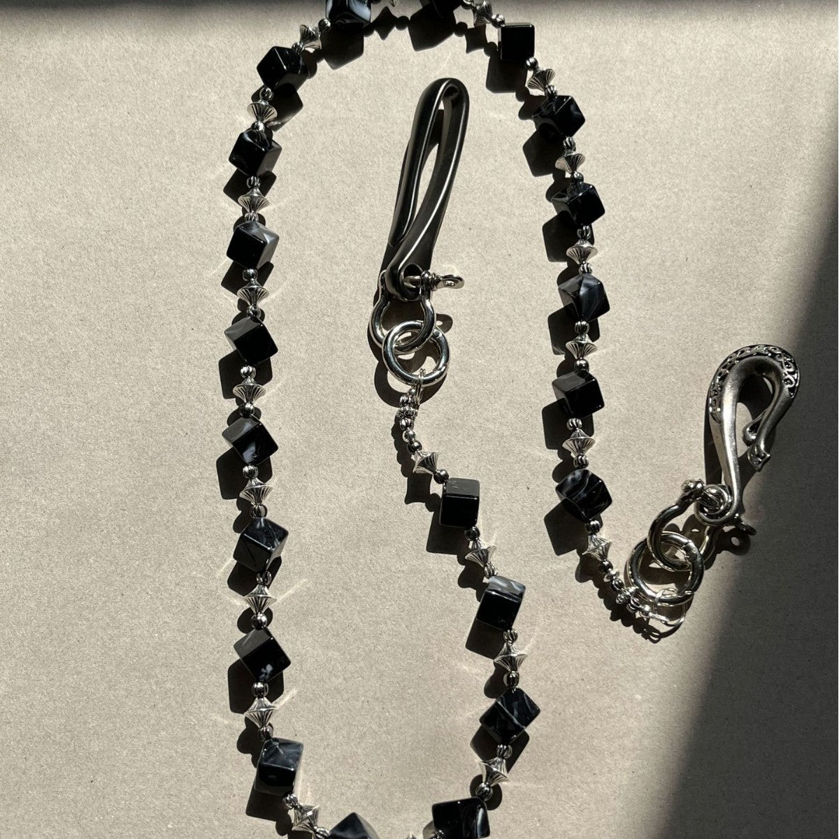 Chrome Hearts Black smudged dark style pure handmade design trouser chain