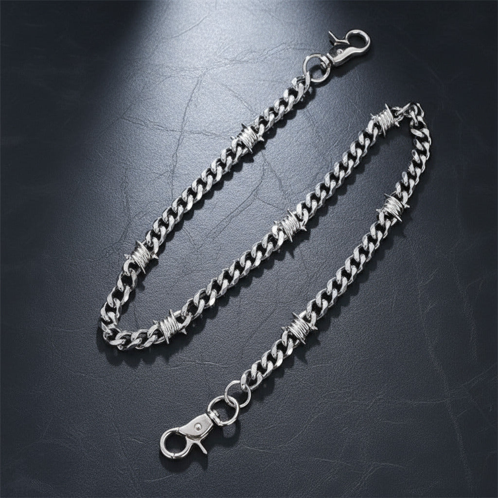 Chrome Hearts Stainless steel thorn titanium steel Cuban chain trouser chain